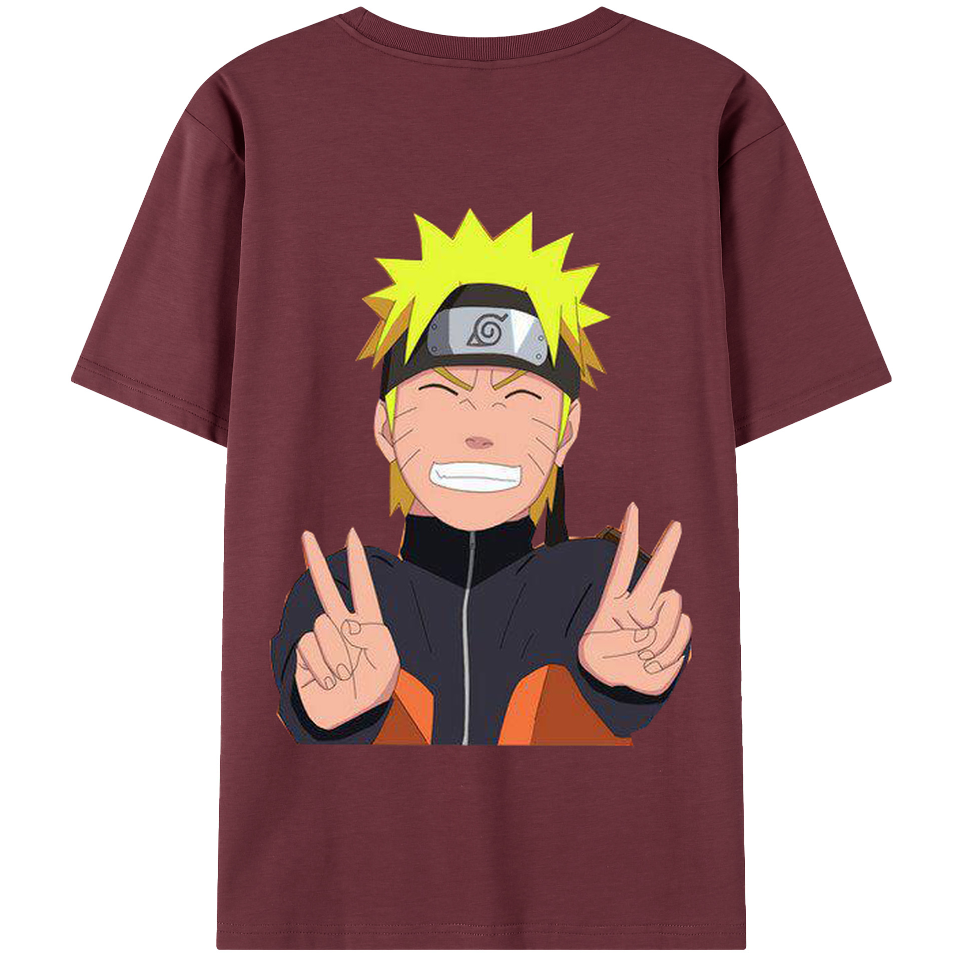 （画像用） NARUTO -ナルト- うずまき ナルト Uzumaki Naruto 綿100％半袖Tシャツ（背面プリント）